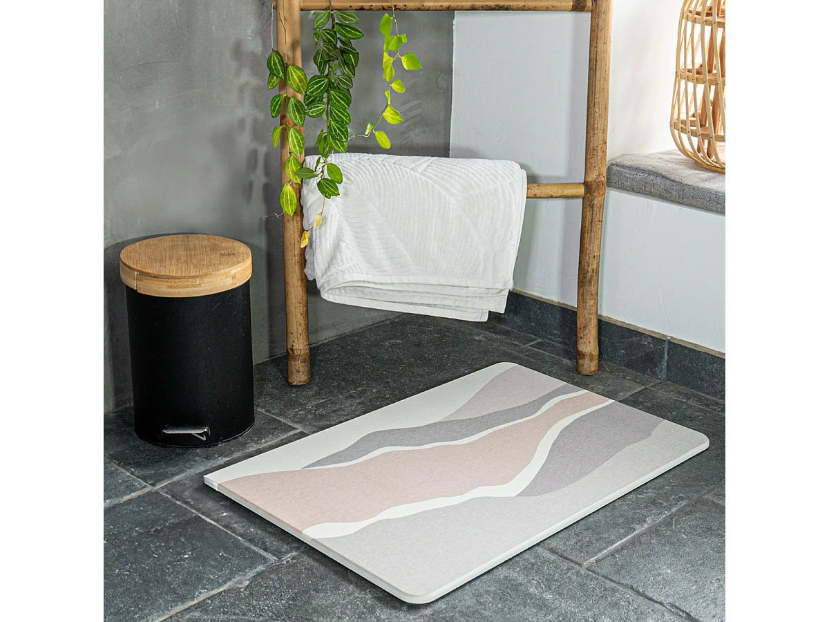 Tapis de bain diatomite motif dune 39x60cm