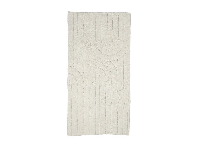 Tapis de bain déco graphique arc en coton 60x120cm