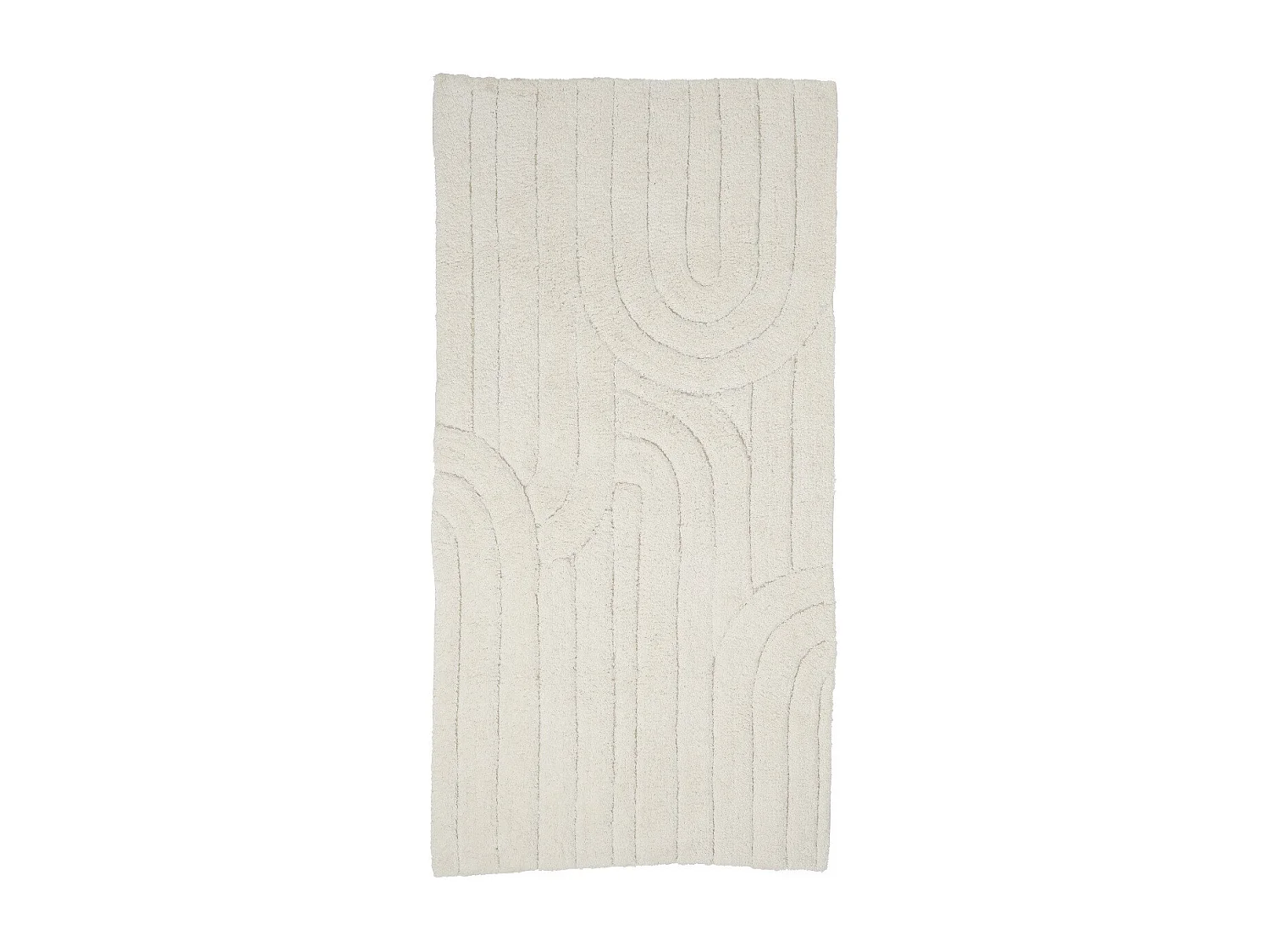 Tapis de bain déco graphique arc en coton 60x120cm