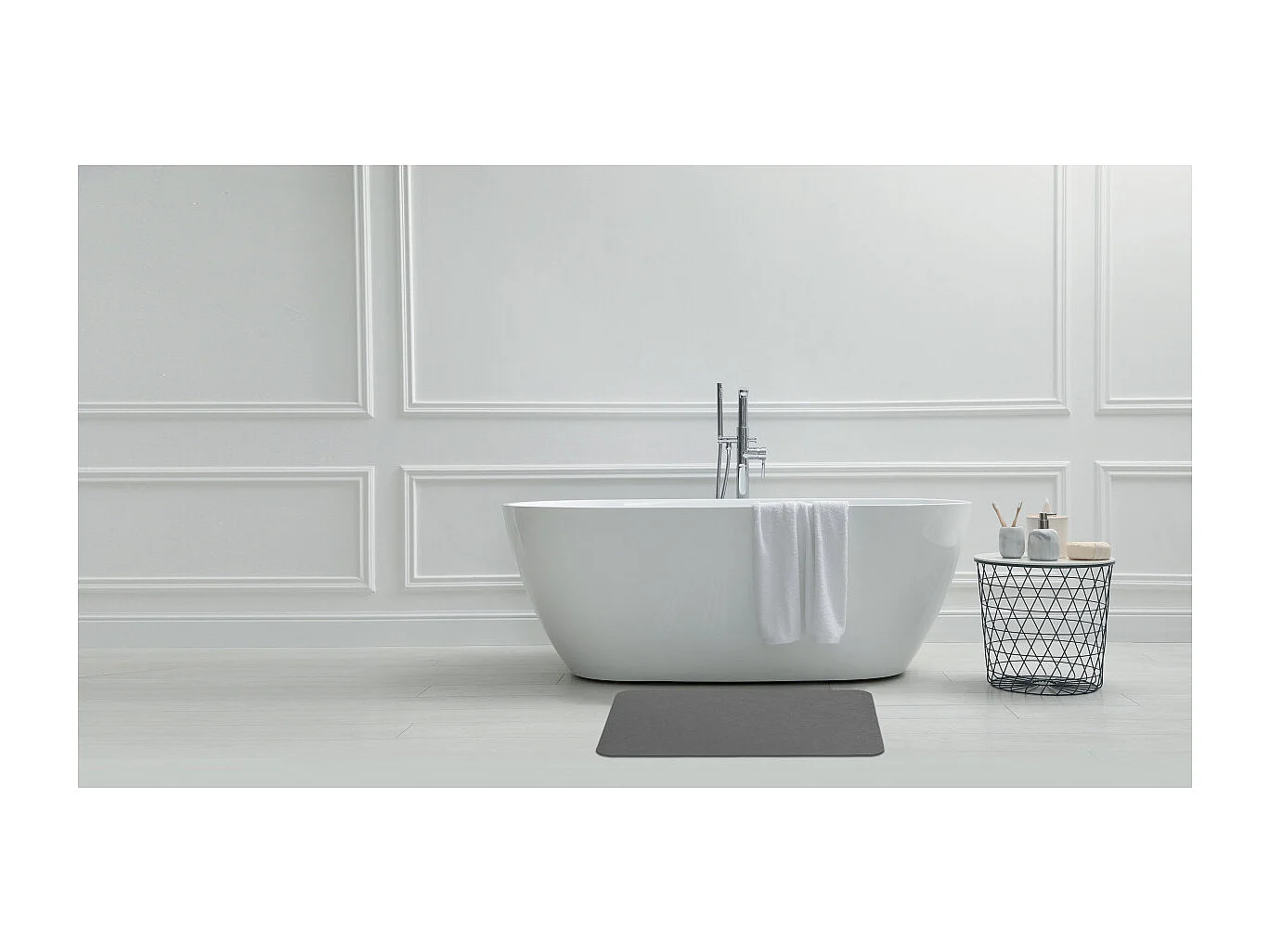 Tapis de bain diatomite gris 39x60cm