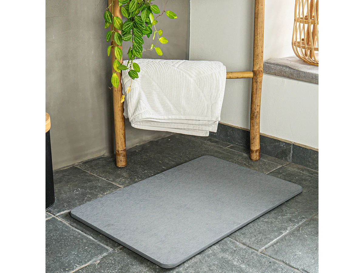Tapis de bain diatomite gris 39x60cm