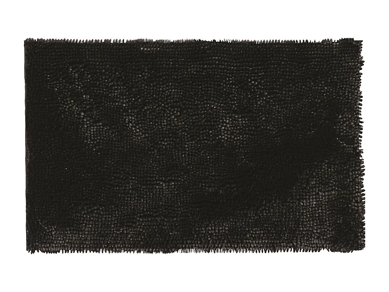 Tapis de bain déco fil doré en polyester noir 50x80cm