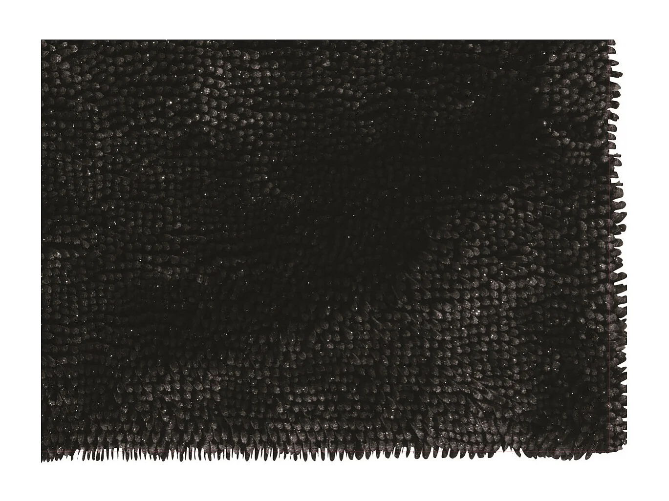 Tapis de bain déco fil doré en polyester noir 50x80cm