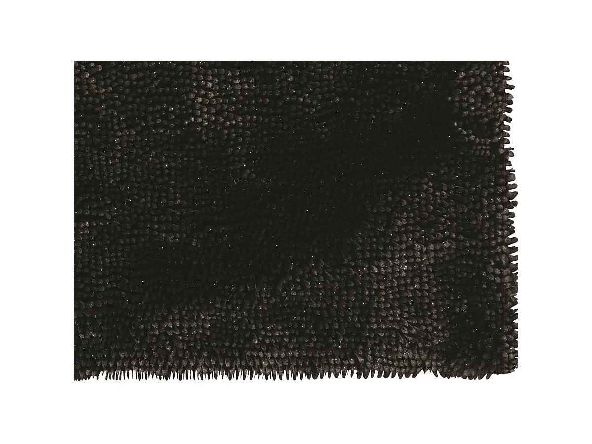 Tapis de Bain Chenille Fil Argenté Antidérapant Moelleux 50x80cm