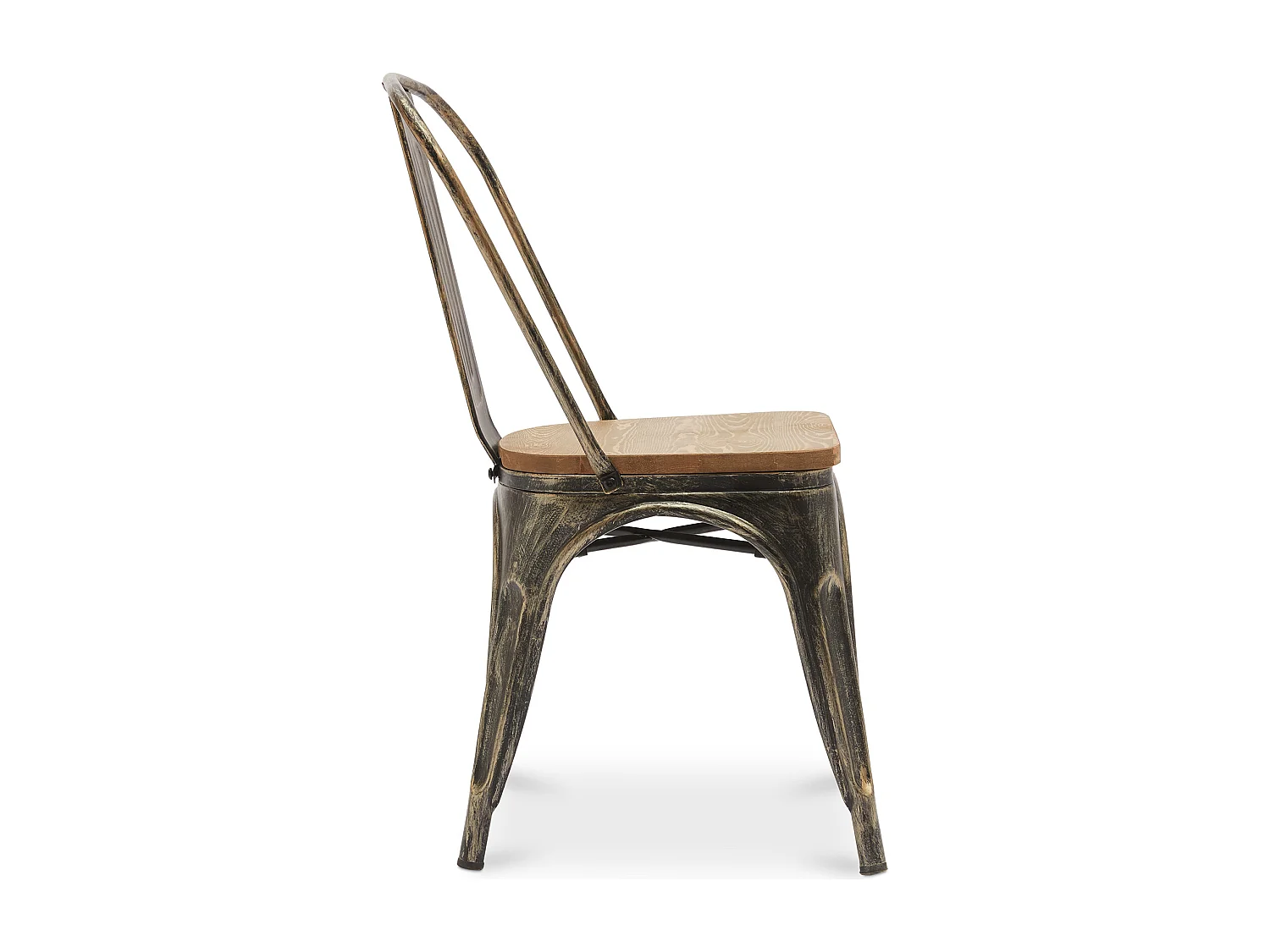 Chaise de salle à manger - Design industriel - Acier et bois - Nouvelle édition - Stylix Crème