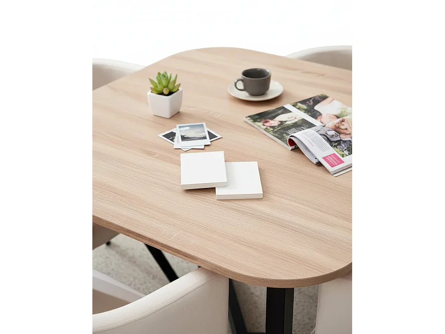 Ensemble Table et 4 chaises VENDOME en bois pieds métal