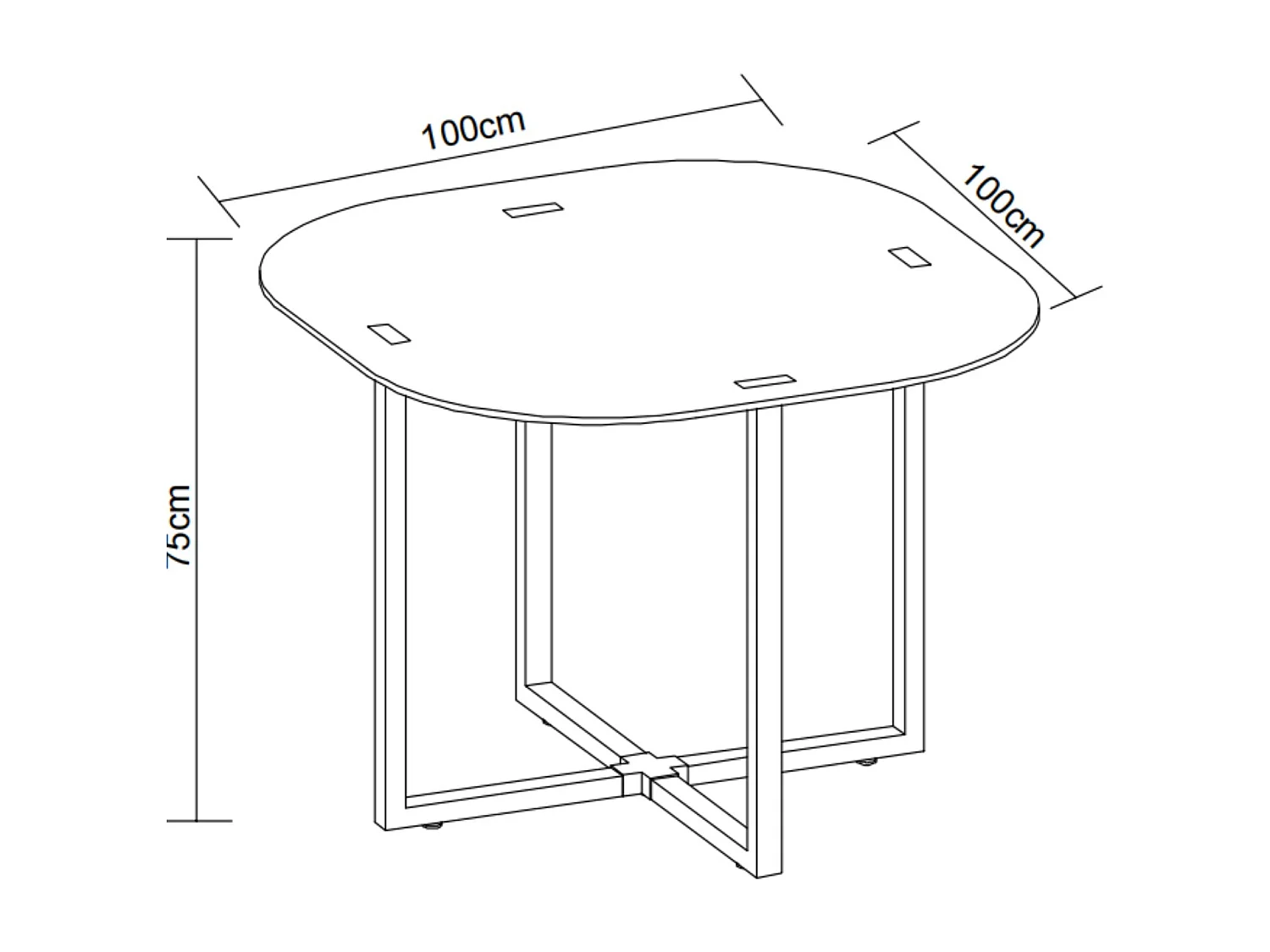 Ensemble Table et 4 chaises VENDOME en bois pieds métal