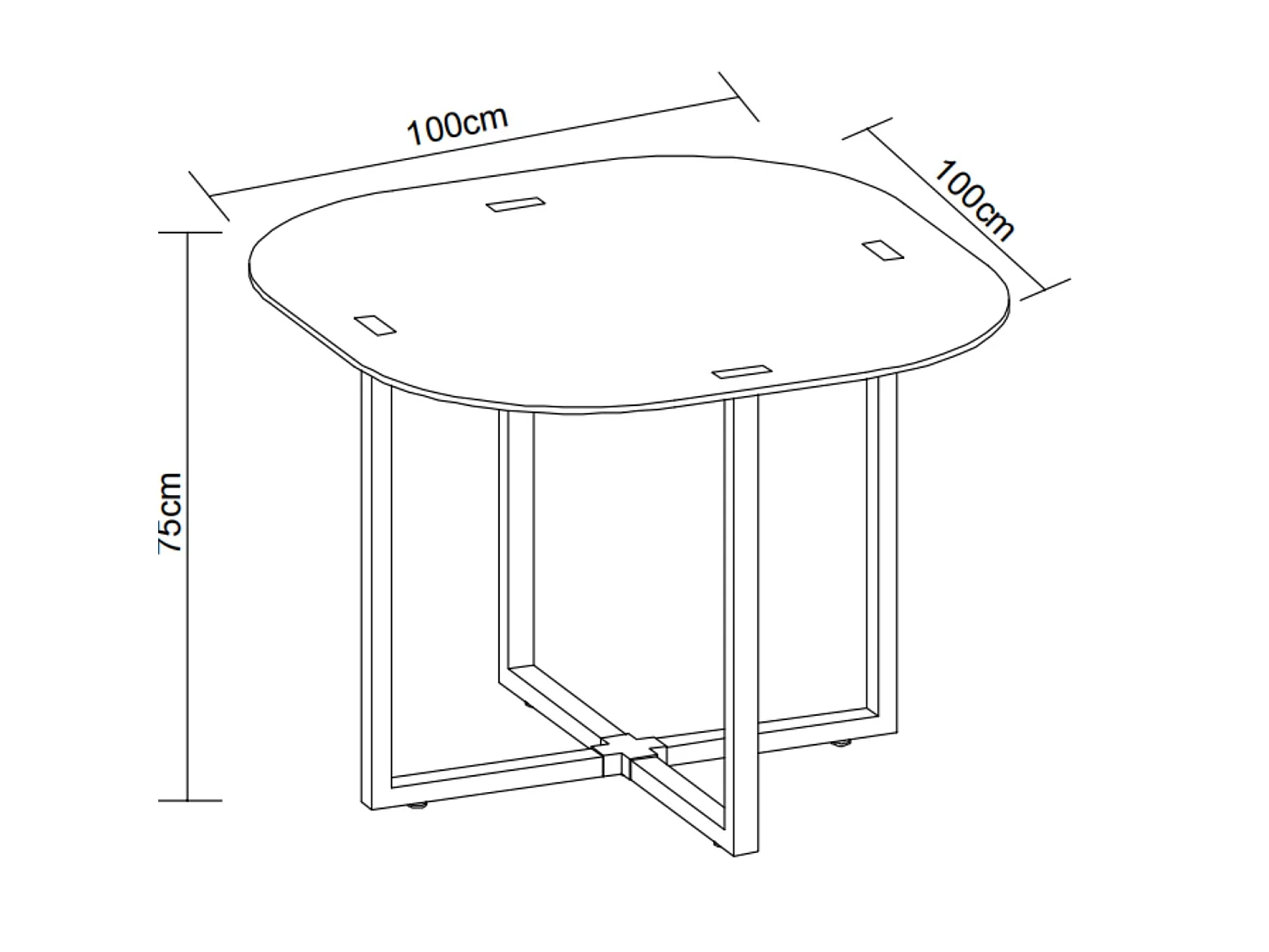 Ensemble Table et 4 chaises VENDOME en bois pieds métal