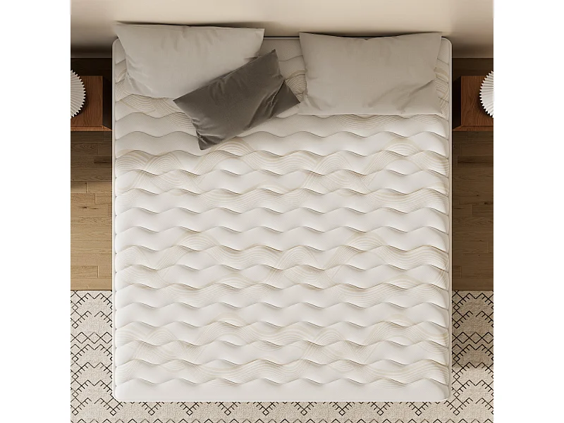 Mémoire Ensemble Composè, Matelas en Mousse 140x190x28 cm+Sommier tapissier volige,9 Pieds Inclus,ensemble matelas et sommier