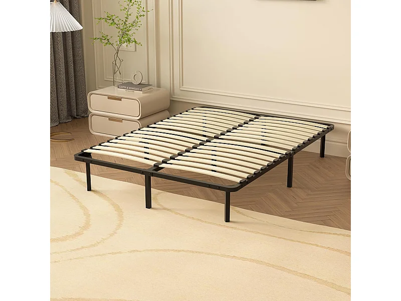 Mémoire Ensemble Composè, Matelas en Mousse 140x190x28 cm+Sommier tapissier volige,9 Pieds Inclus,ensemble matelas et sommier