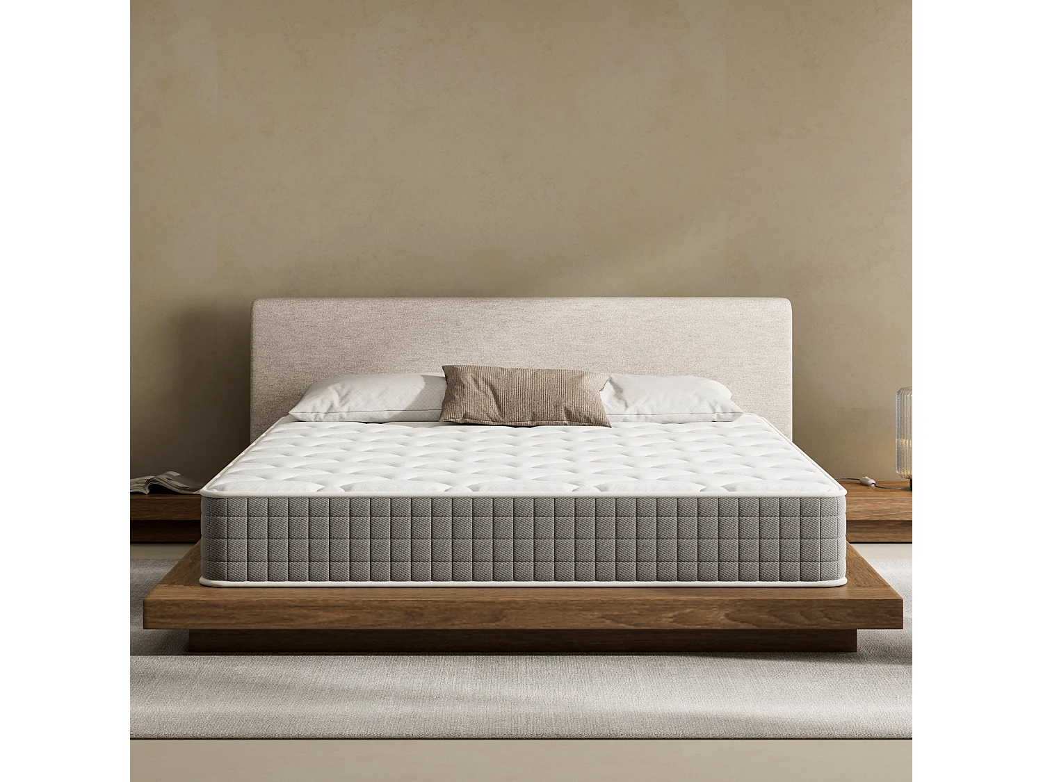 Matelas mousse 160x190 cm,Épaisseur 22 cm,Fermeté Moyenne,Respirant et Réversible