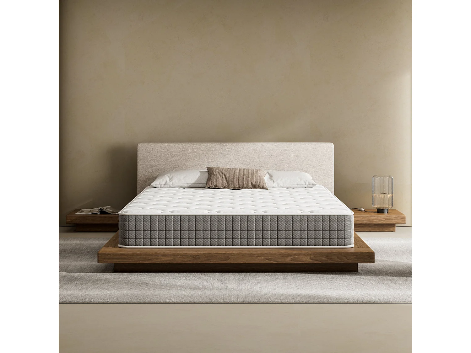 Matelas mousse 160x190 cm,Épaisseur 22 cm,Fermeté Moyenne,Respirant et Réversible