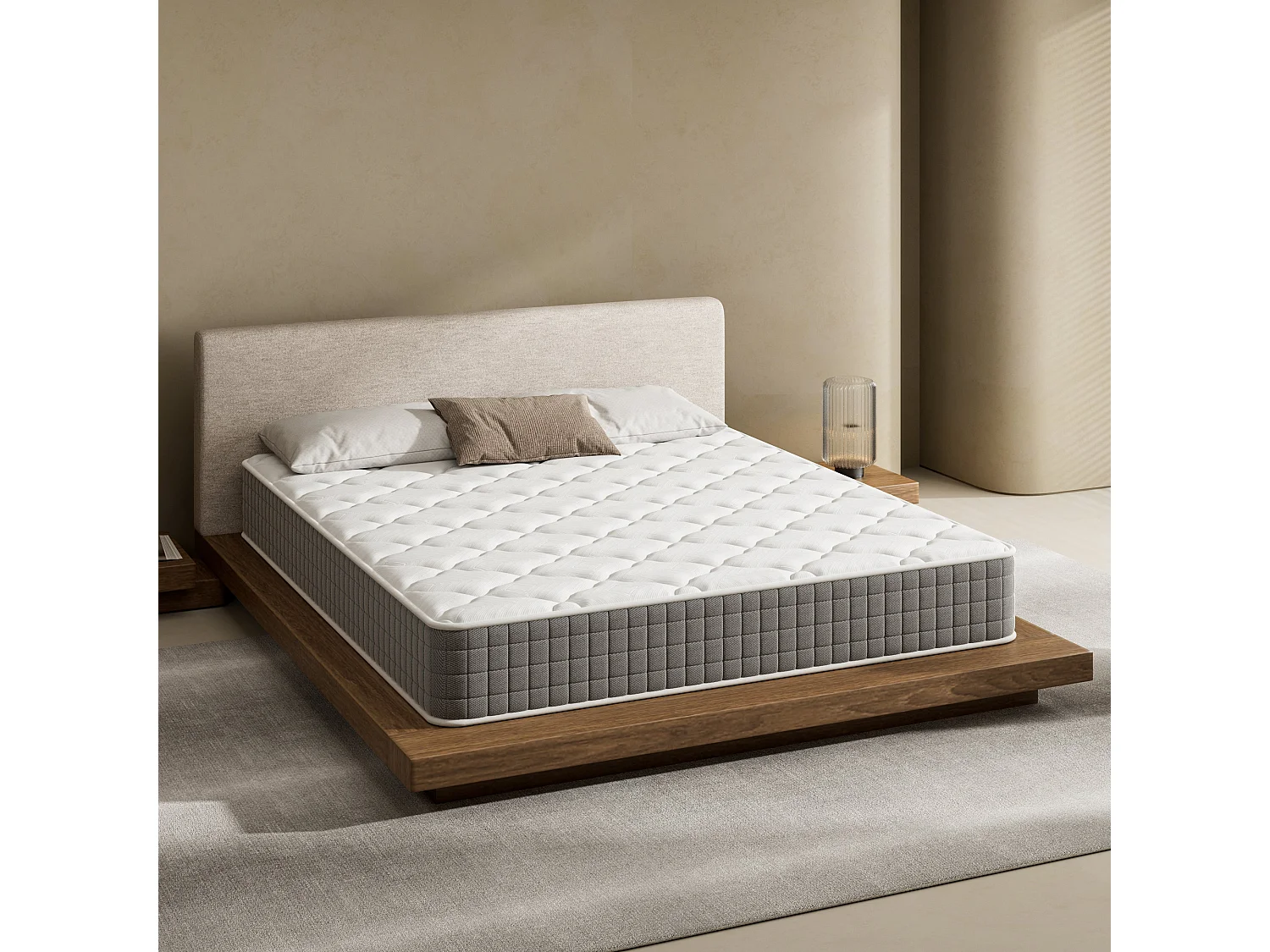 Matelas mousse 160x190 cm,Épaisseur 22 cm,Fermeté Moyenne,Respirant et Réversible
