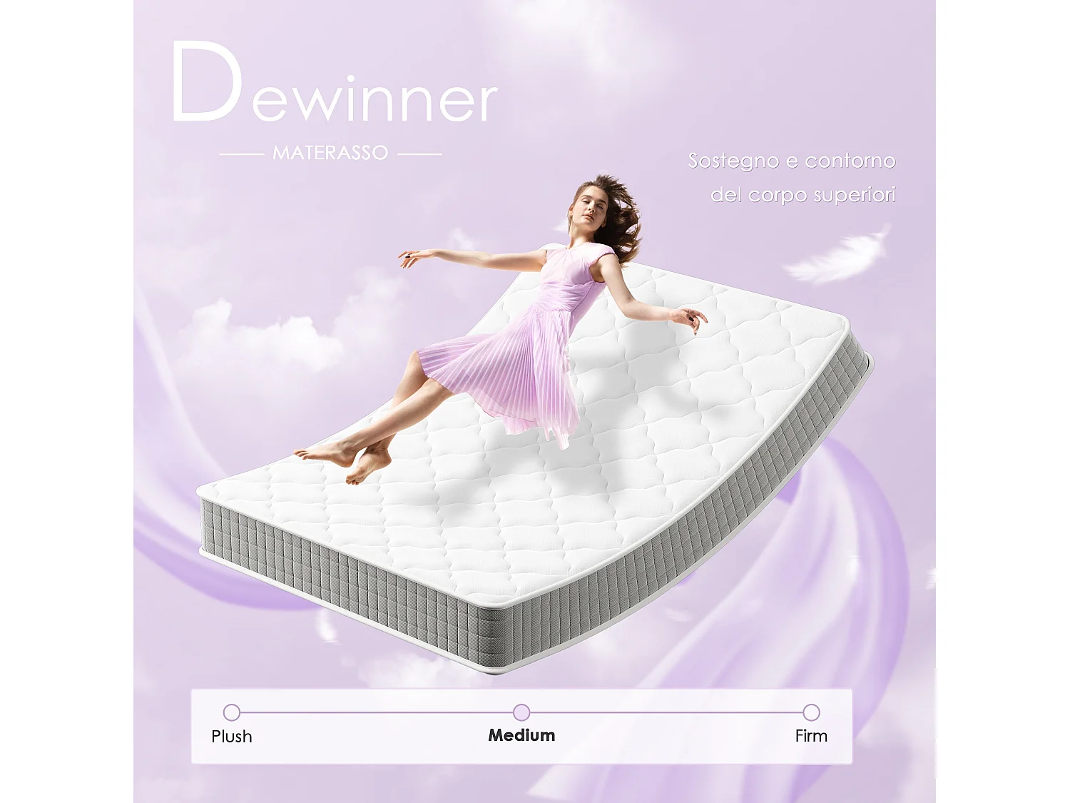 Matelas mousse 140x190 cm,Épaisseur 30 cm,Fermeté Moyenne,Respirant et Réversible