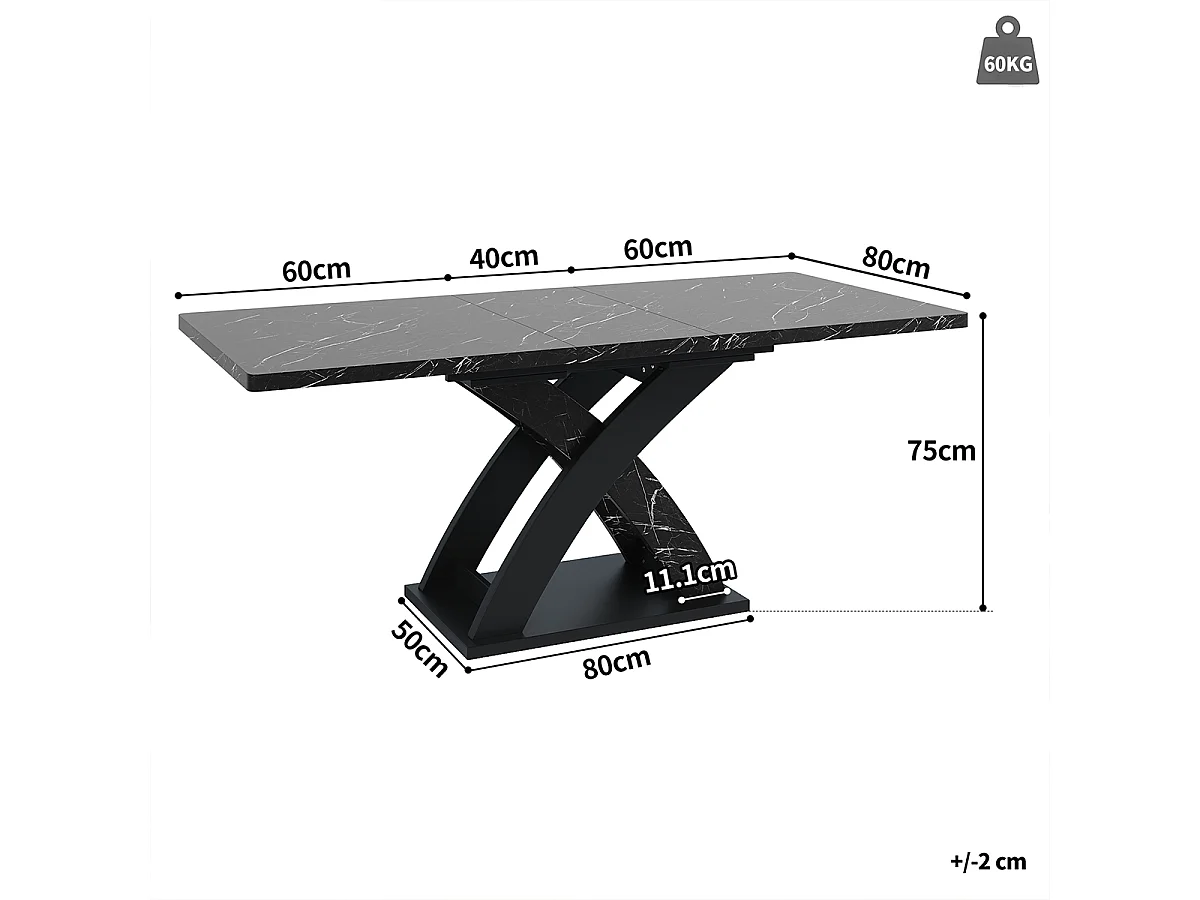 Esstisch Ausziehbarer Küchentisch 120–160 cm Platz für bis zu 6 Personen Esszimmertisch Schwarz