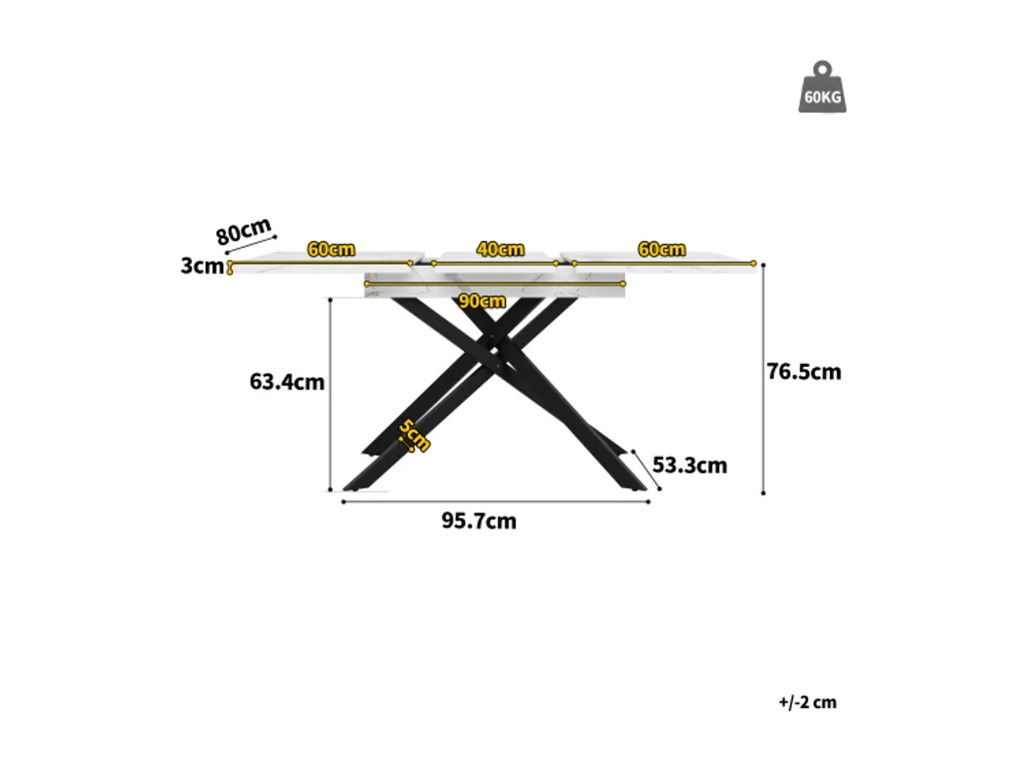 Esstisch Teleskoptisch ,Ausziehbarer Küchentisch platzsparender Küchentisch,für Küche und Wohnzimmer(120-160cm)