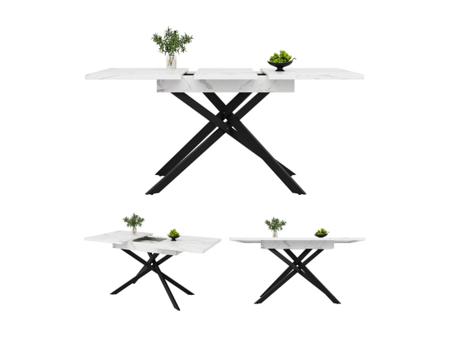 Esstisch Teleskoptisch ,Ausziehbarer Küchentisch platzsparender Küchentisch,für Küche und Wohnzimmer(120-160cm)