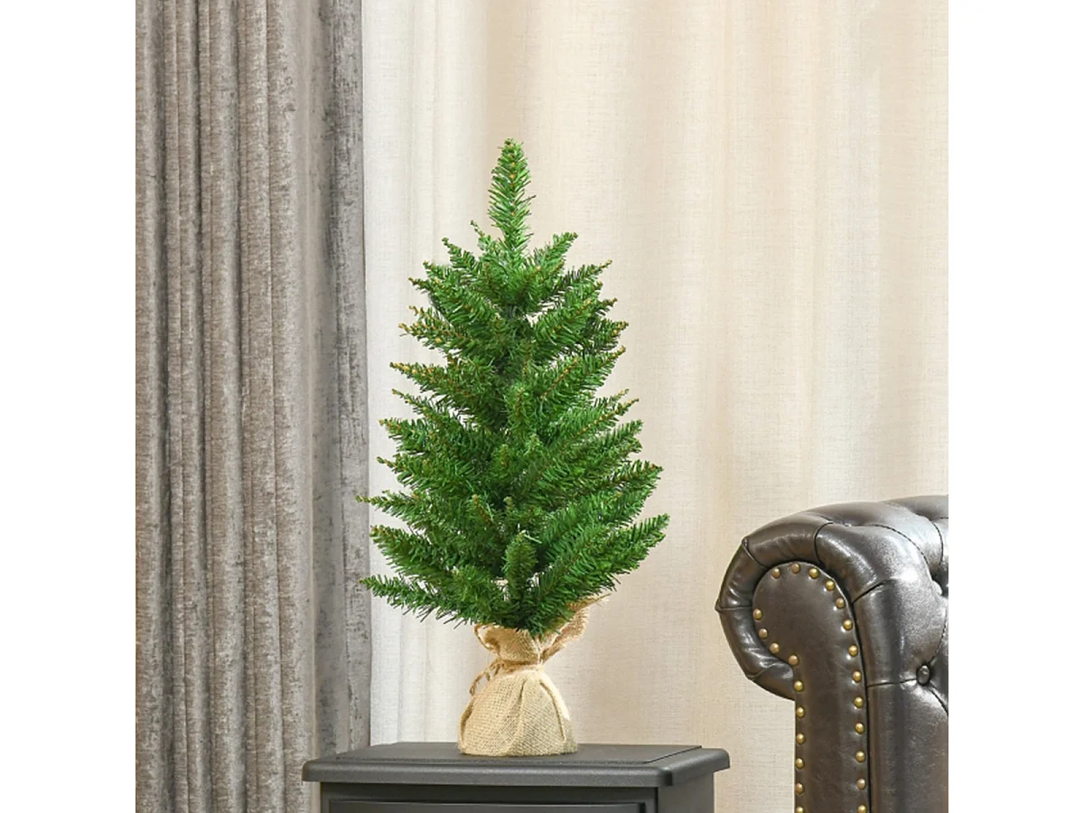 Weihnachtsbäume mit Zementständer Mini-Christbaum Künstlichen Weihnachten Tannenbaum Weihnachtsdekoration 60 cm hoch