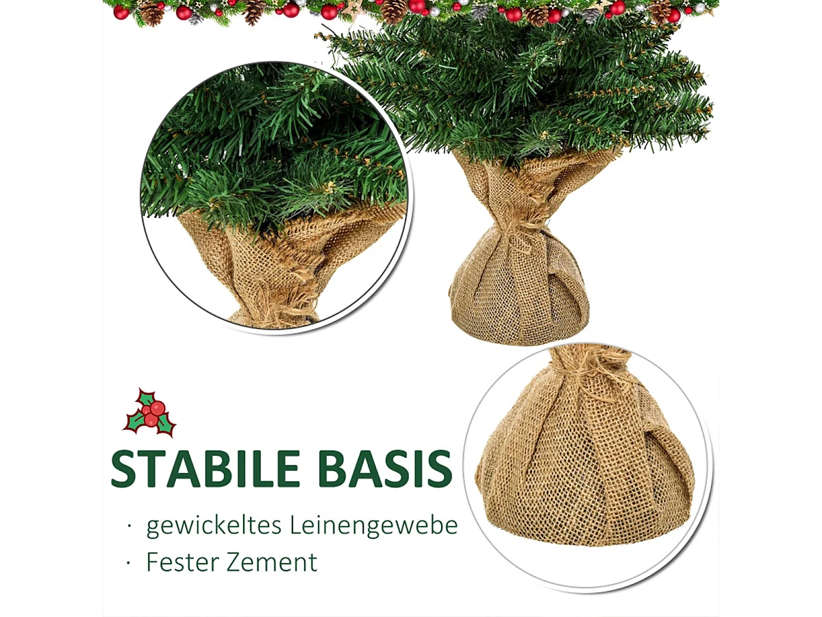 Weihnachtsbäume mit Zementständer Mini-Christbaum Künstlichen Weihnachten Tannenbaum Weihnachtsdekoration 60 cm hoch