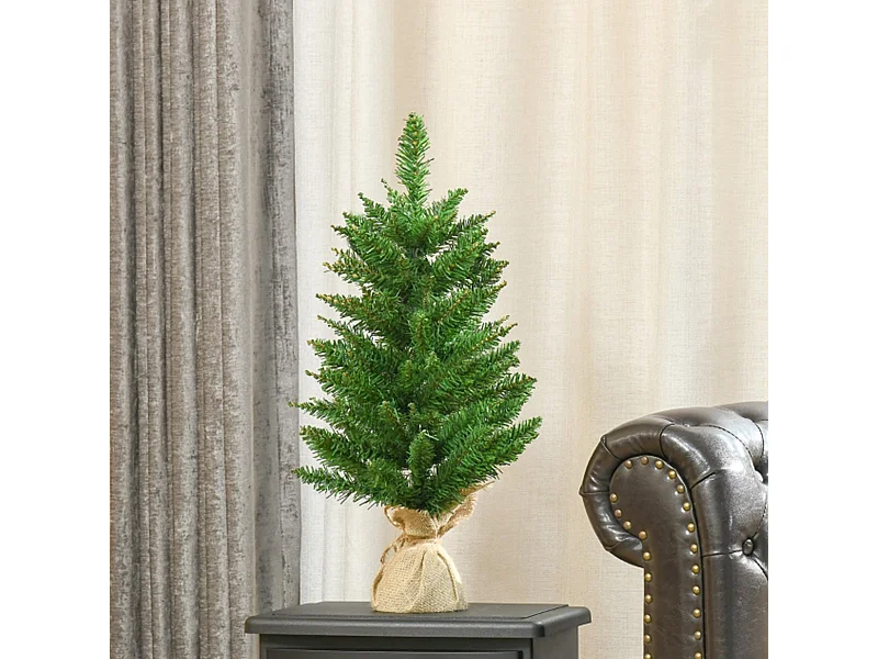Weihnachtsbäume mit Zementständer Mini-Christbaum Künstlichen Weihnachten Tannenbaum Weihnachtsdekoration 60 cm hoch