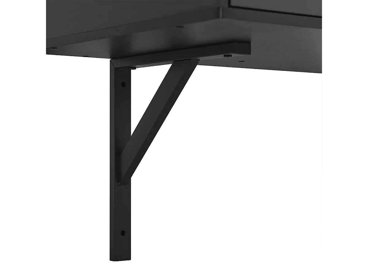 Schminktisch mit Spiegel 3 Schublade und Steckdosen Hängender Kosmetiktisch 100×105×45cm Schwarz