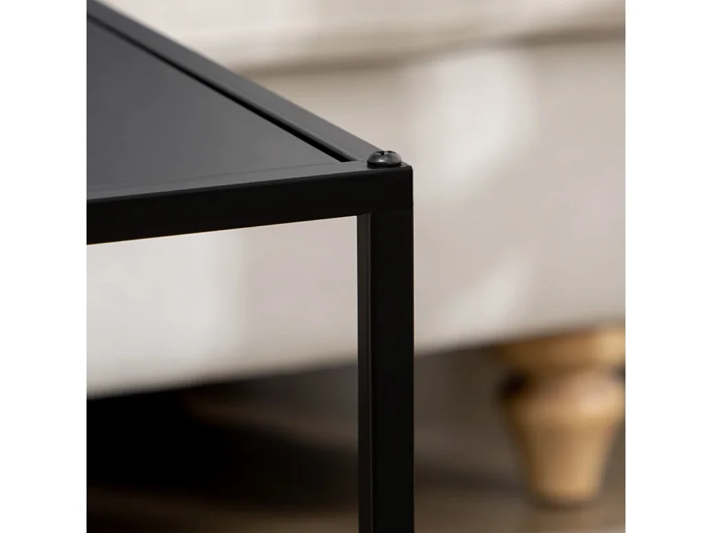 2er-Set Beistelltisch, Couchtisch, Satztisch,modernes Design, Stahlrahmen,Wohnzimmertisch 40 x 40 x 40cm