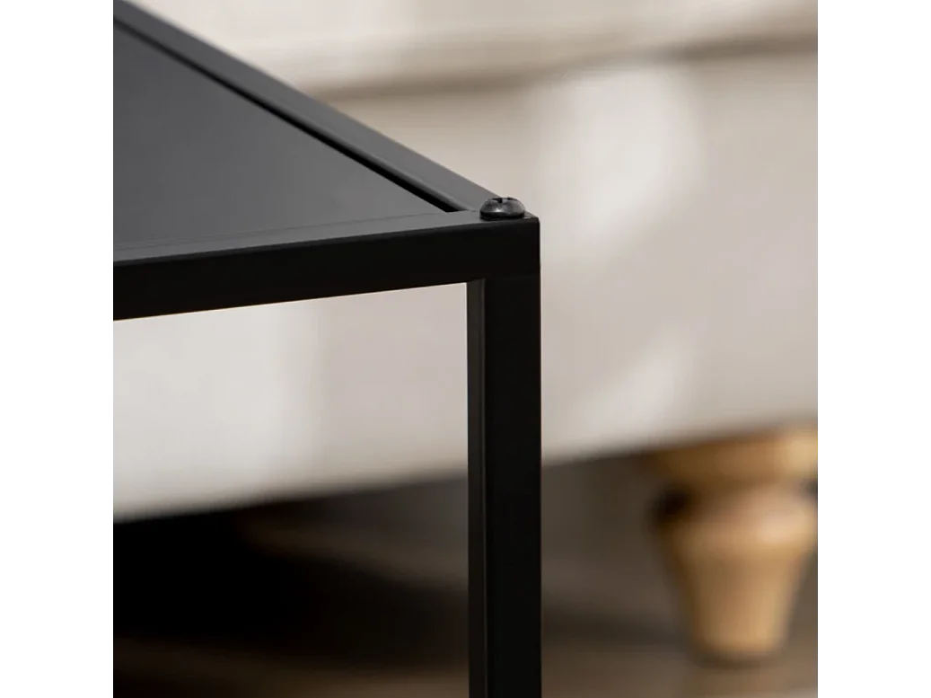 2er-Set Beistelltisch, Couchtisch, Satztisch,modernes Design, Stahlrahmen,Wohnzimmertisch 40 x 40 x 40cm