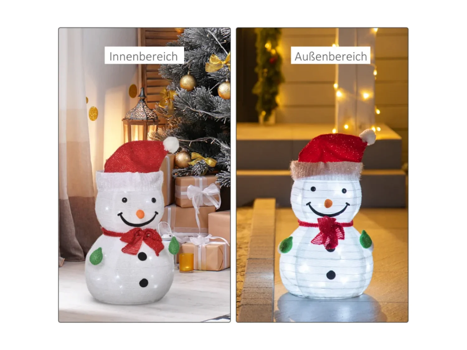 Weihnachtsdekoration Schneemann Outdoor, Weihnachtsdeko Weihnachtslicht,LEDS, 30 cm x 30 cm x 51 cm