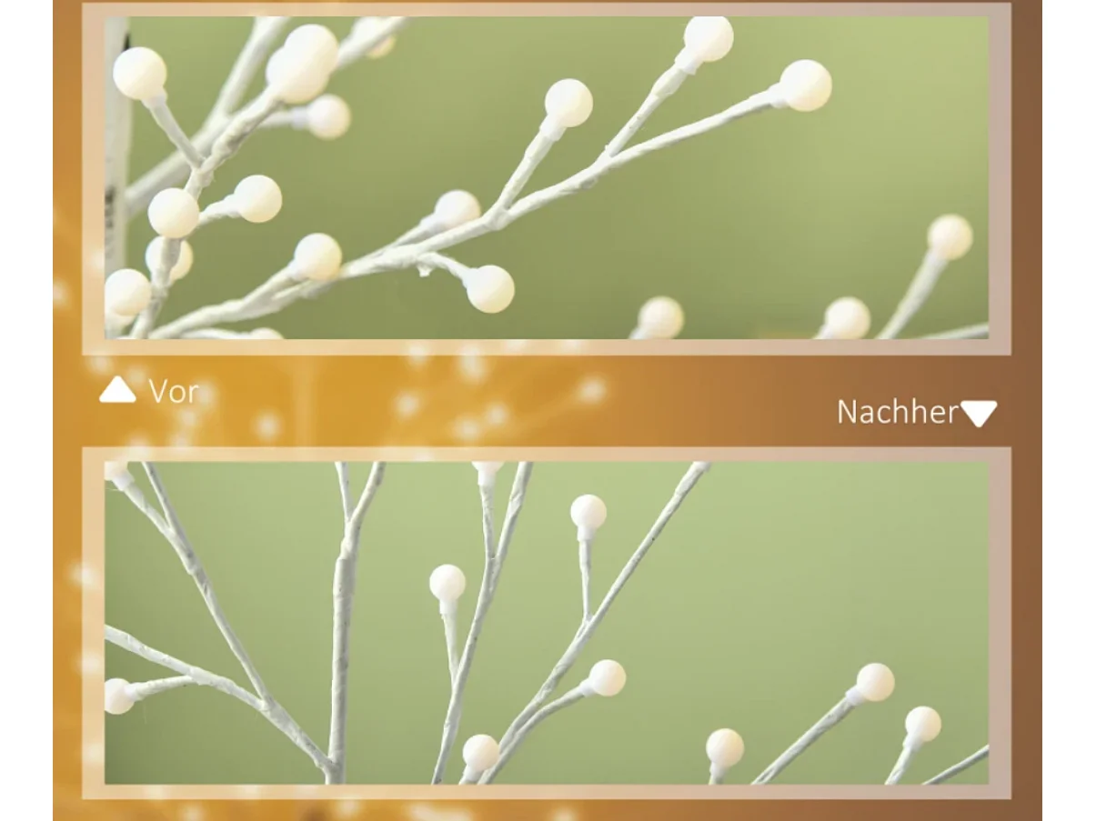 Künstliche mit 120 LED-Lichtern, 3 Helligkeitsstufen, Deko-Pflanze faltbare Äste,150 cm