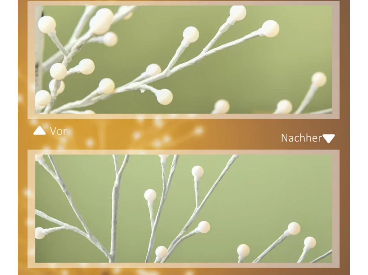 Künstliche mit 120 LED-Lichtern, 3 Helligkeitsstufen, Deko-Pflanze faltbare Äste,150 cm