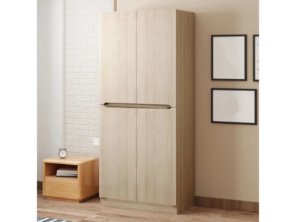 Kleiderschrank, Doppeltür-Design mit kleinem Staufach 70 × 40 × 170 cm