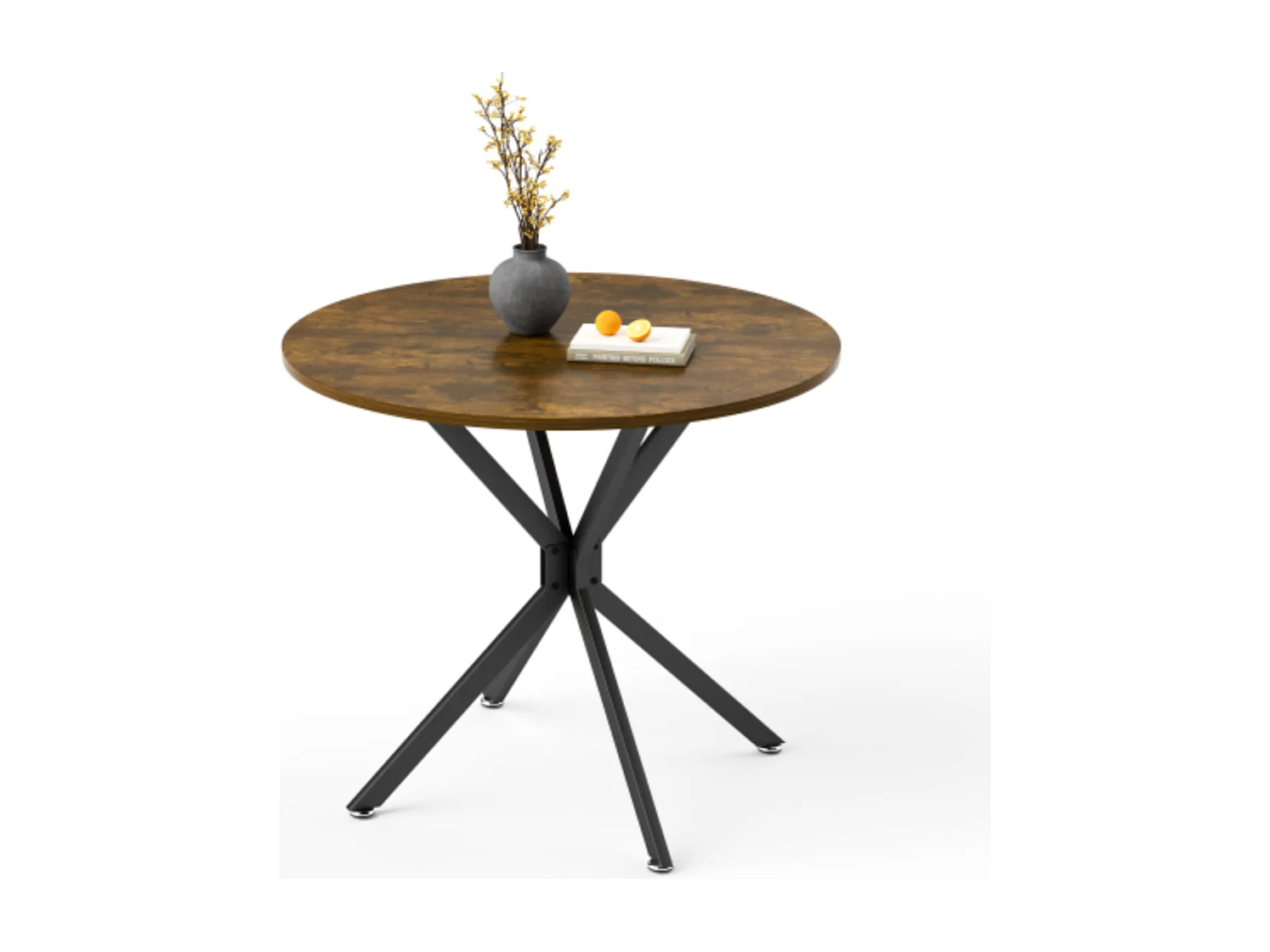 Runder Esstisch,platzsparender Küchentisch mit stabilen Metallbeinen,für Esszimmer oder Wohnzimmer 90 cm