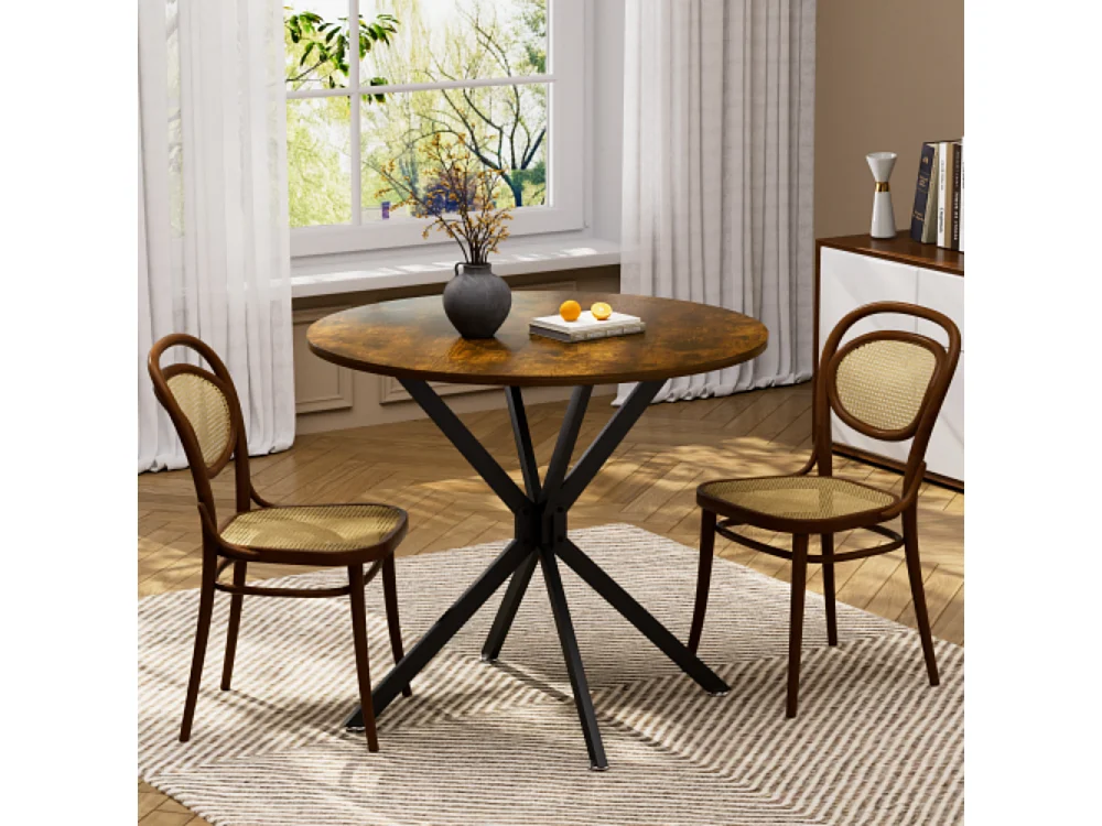 Runder Esstisch,platzsparender Küchentisch mit stabilen Metallbeinen,für Esszimmer oder Wohnzimmer 90 cm