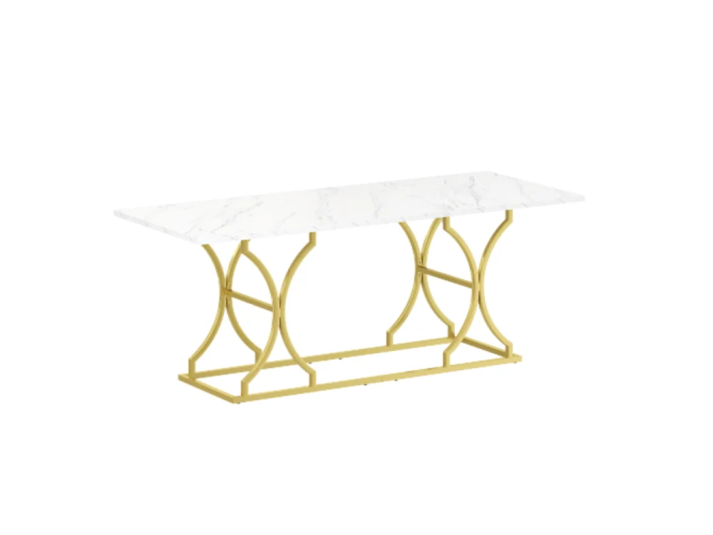 Esstisch,für 8–10 Personen,modernes Design Küchentisch ,2,5cm dicke Tischplatte,mit verstellbaren Gleitern, für Wohnzimmer 200×80cm