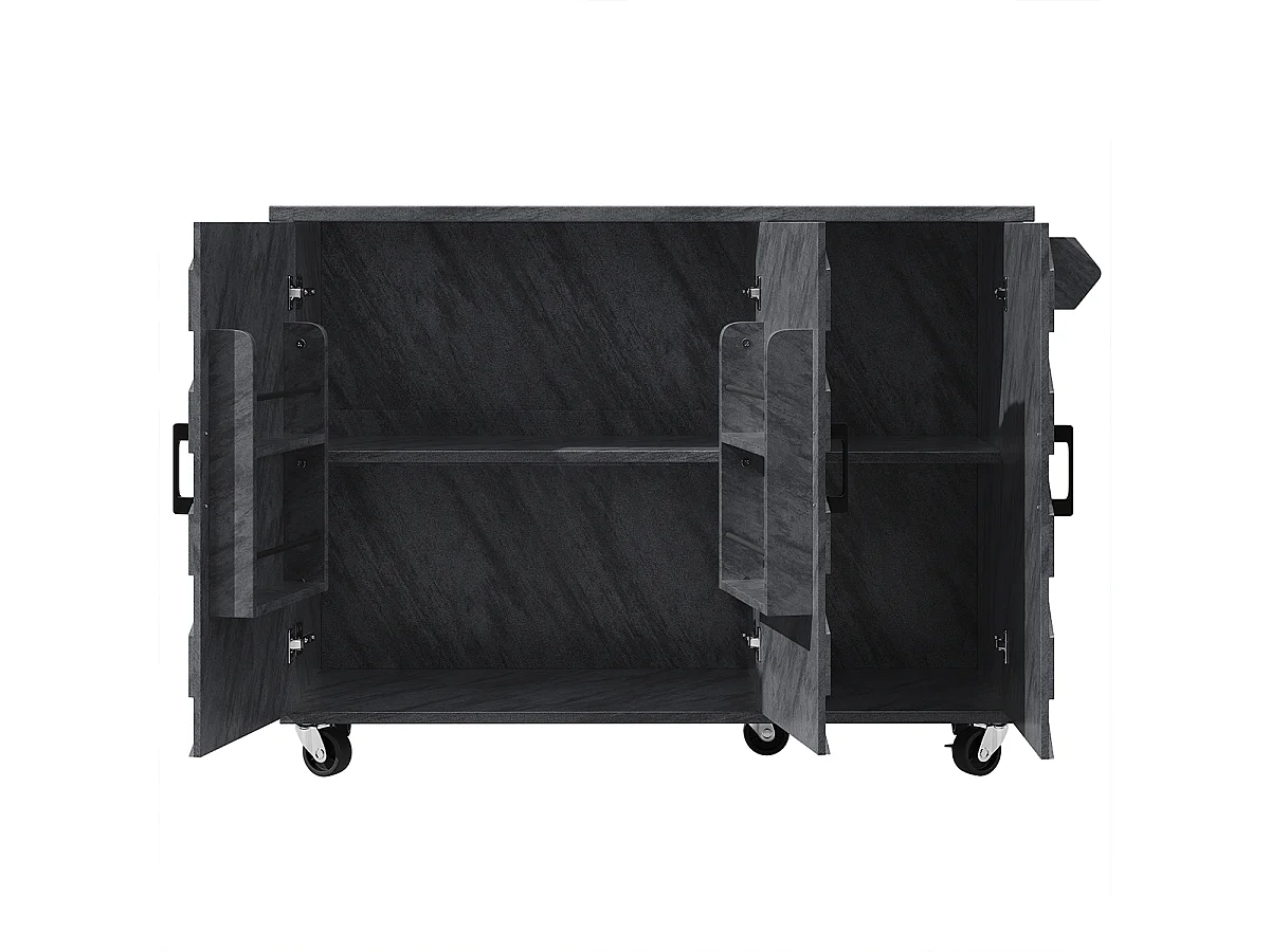 Küchenwagen mit Rädern Handtuchhalter und Türablage Kücheninsel Küchenschrank 118*45(75)*92cm