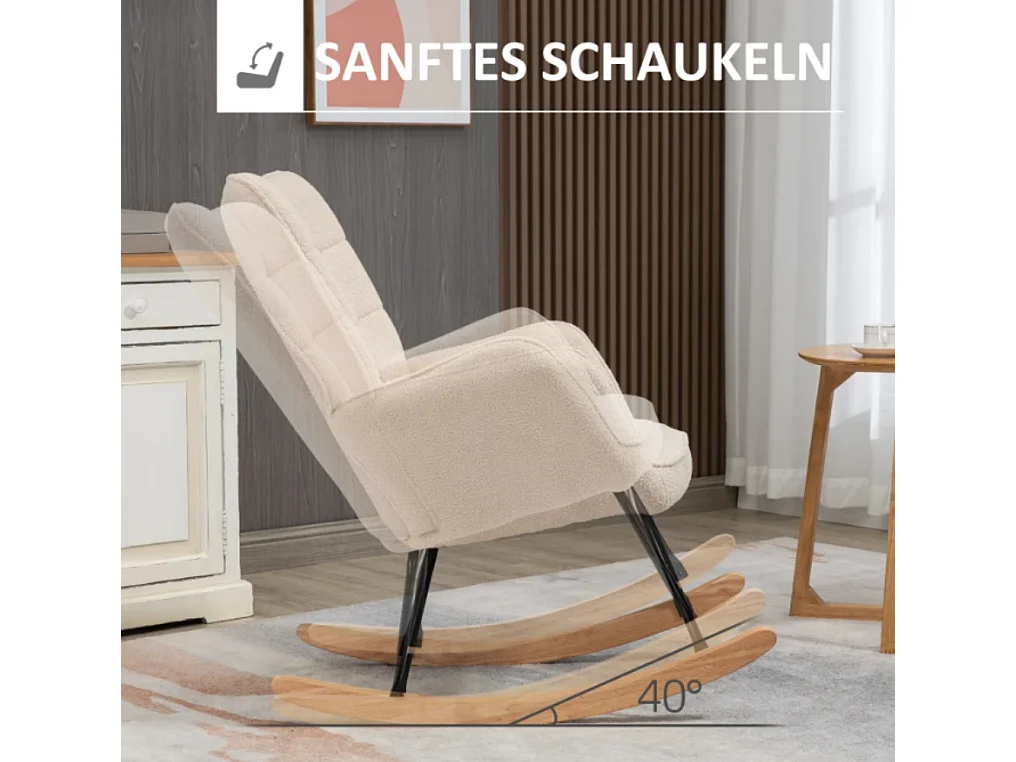 Schaukelstuhl im Retro-Design,Sessel, Einzelsessel, Relaxsessel, 98 cm x 71 cm x 101 cm