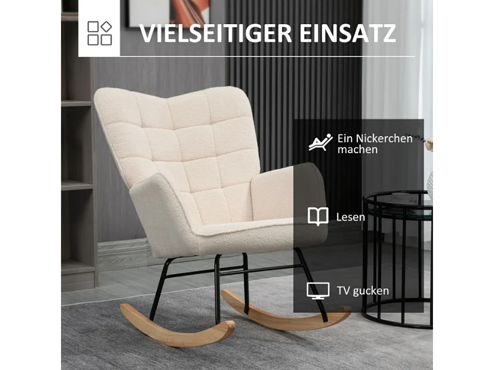 Schaukelstuhl im Retro-Design,Sessel, Einzelsessel, Relaxsessel, 98 cm x 71 cm x 101 cm