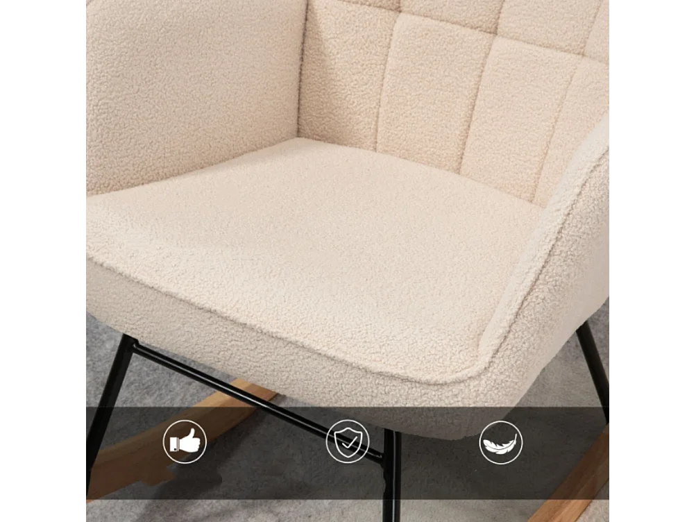 Schaukelstuhl im Retro-Design,Sessel, Einzelsessel, Relaxsessel, 98 cm x 71 cm x 101 cm