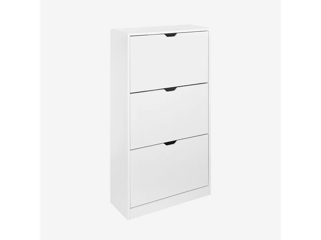 Mueble zapatero decorativo de madera con 3 cajones blanco