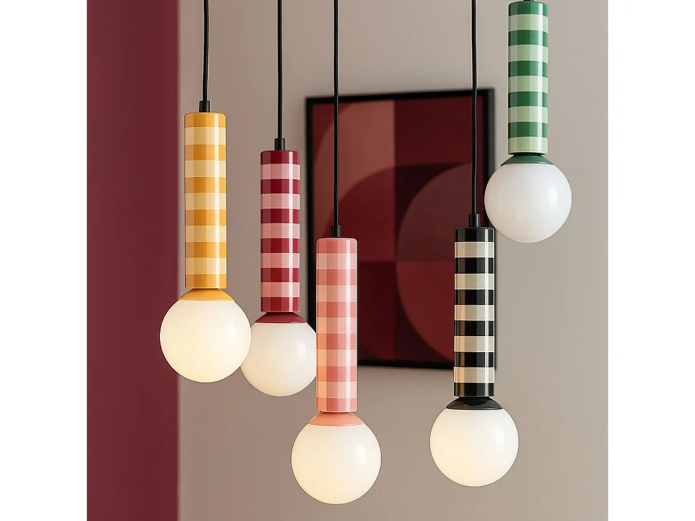 Rayado - Suspension à motif géométrique - Rose