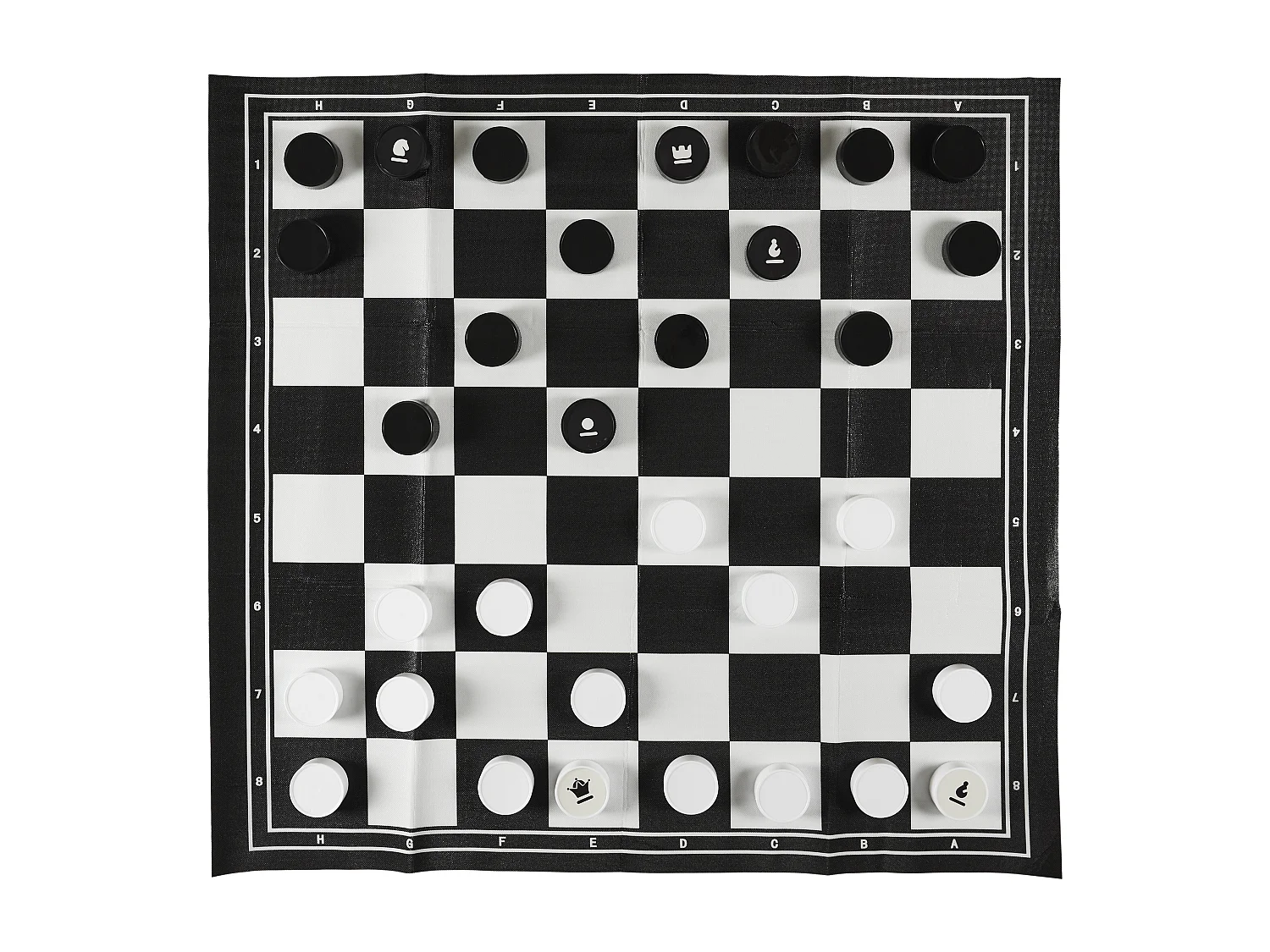 Juego 2 en 1 Ajedrez y Damas Exterior Resistente a la Intemperie