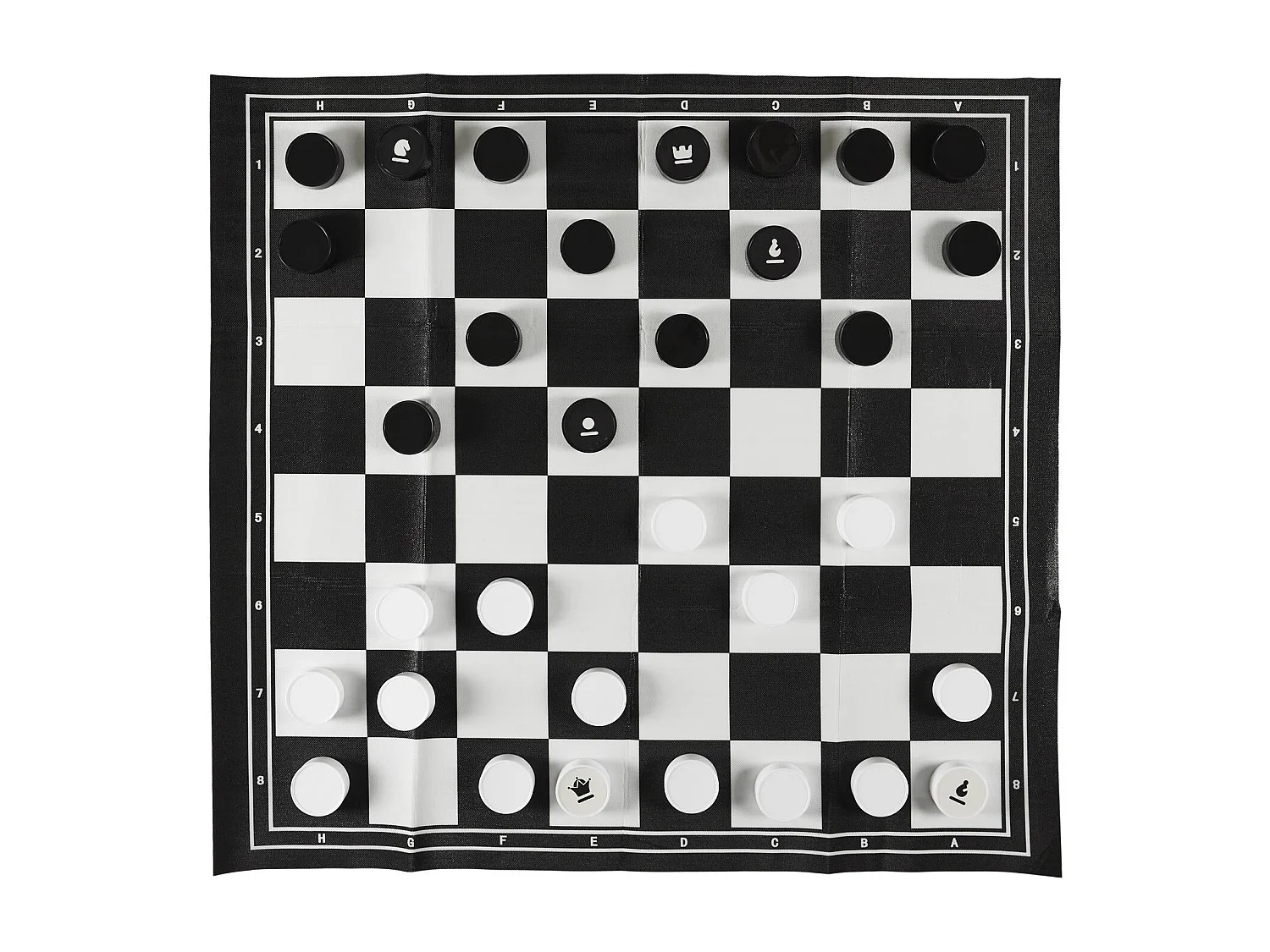 Juego 2 en 1 Ajedrez y Damas Exterior Resistente a la Intemperie