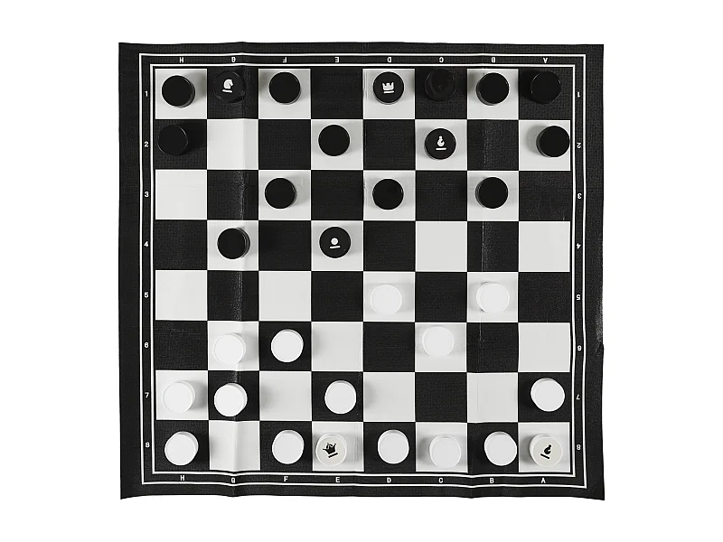 Juego 2 en 1 Ajedrez y Damas Exterior Resistente a la Intemperie