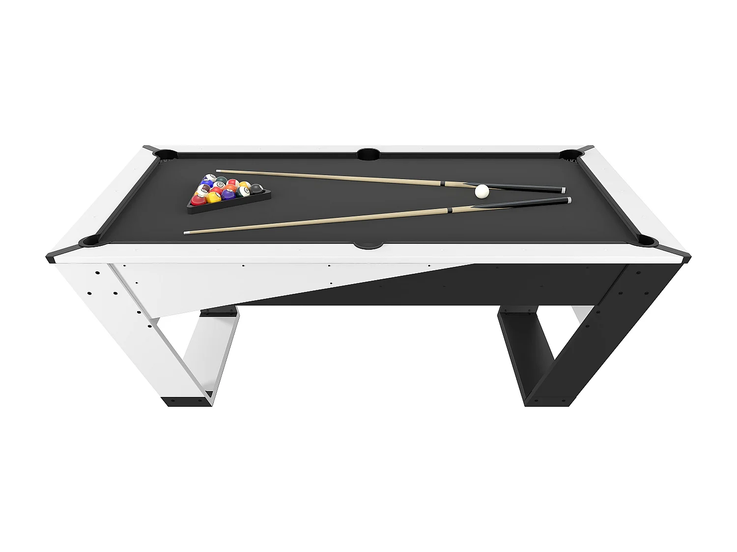 Table de billard - 213.4 x 122.4 x 81.3 cm - Noir et blanc - HARRISON