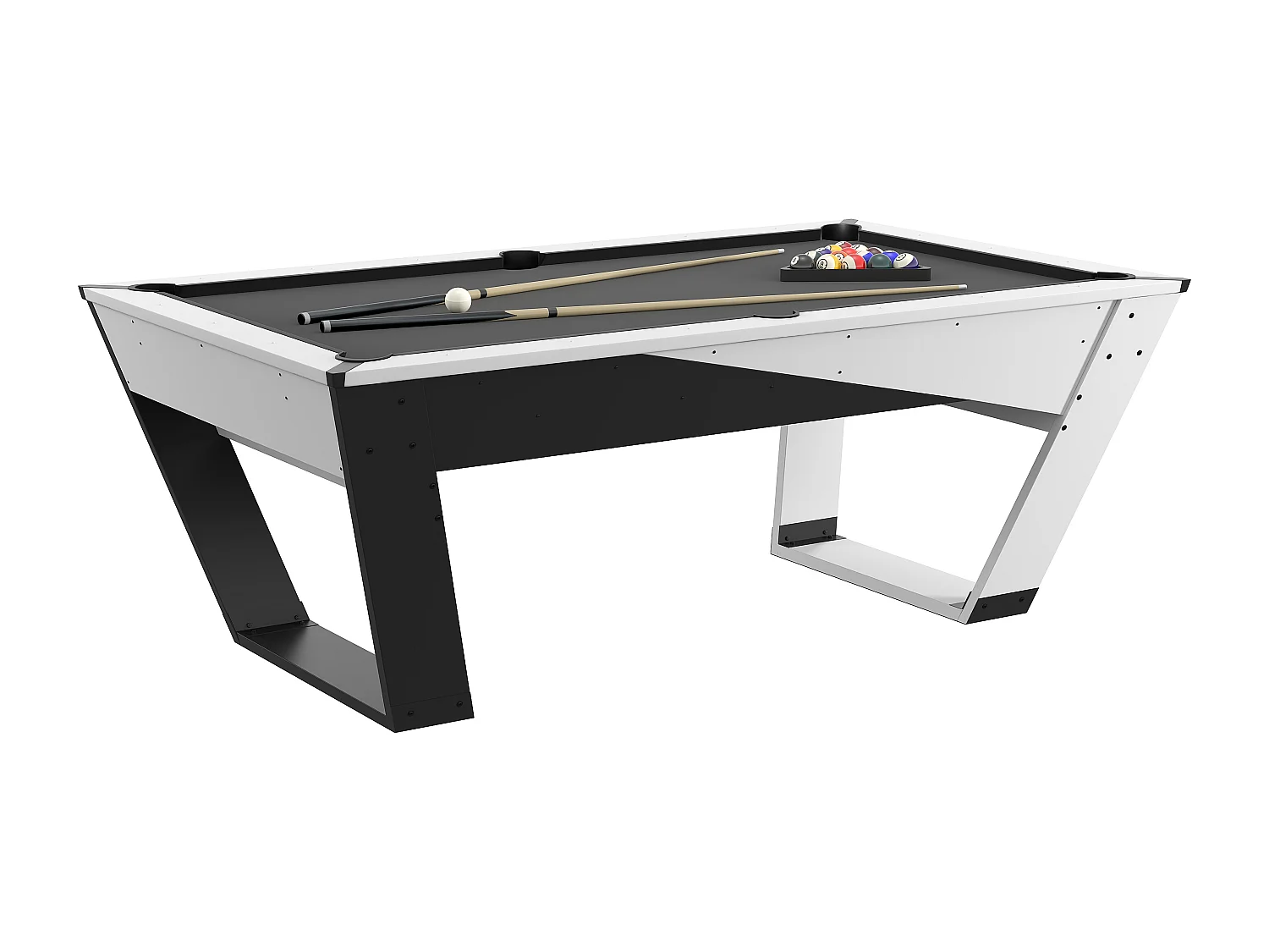 Table de billard - 213.4 x 122.4 x 81.3 cm - Noir et blanc - HARRISON