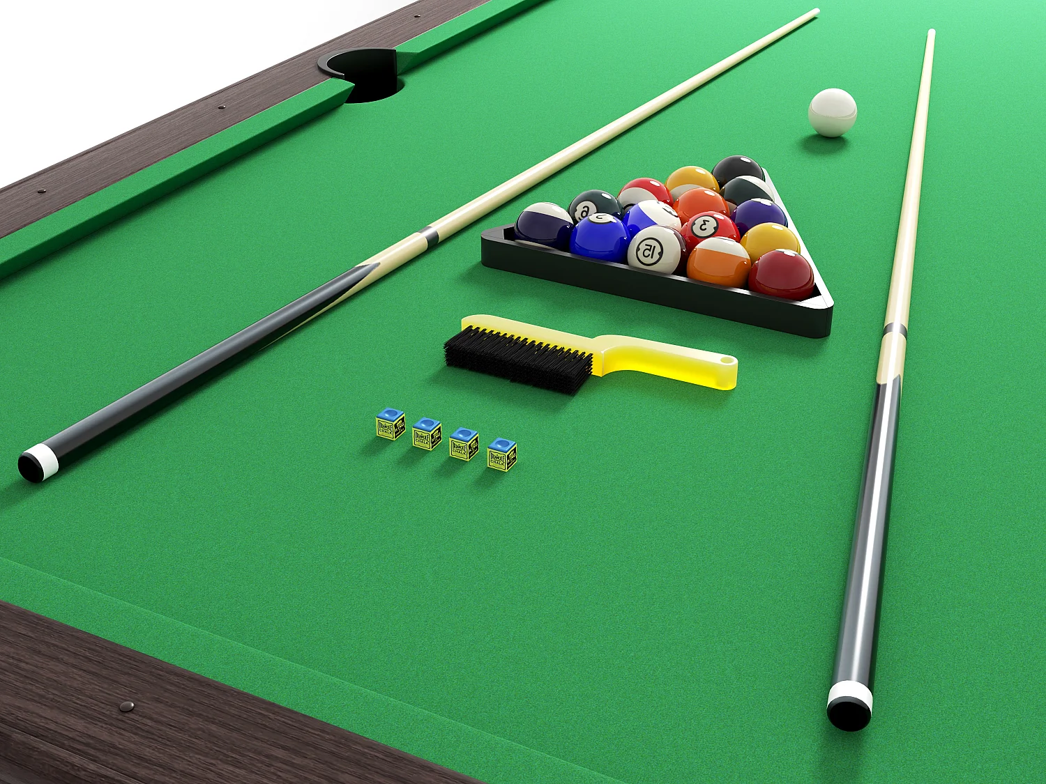 Table de billard avec retour de boules automatique - 213.4 x 120.6 x 81.3 cm - Naturel foncé et vert - JACKSON