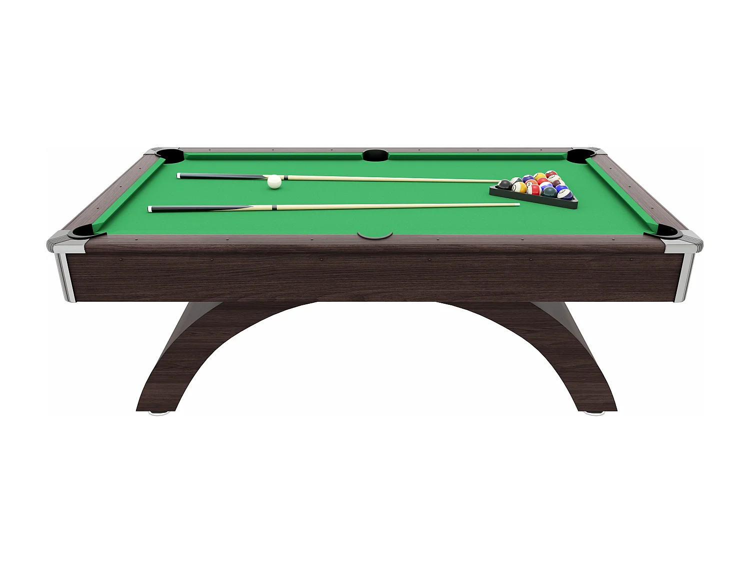 Table de billard avec retour de boules automatique - 213.4 x 120.6 x 81.3 cm - Naturel foncé et vert - JACKSON