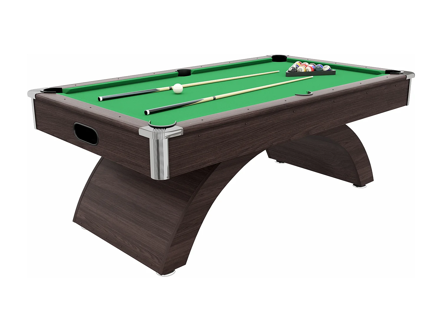 Table de billard avec retour de boules automatique - 213.4 x 120.6 x 81.3 cm - Naturel foncé et vert - JACKSON