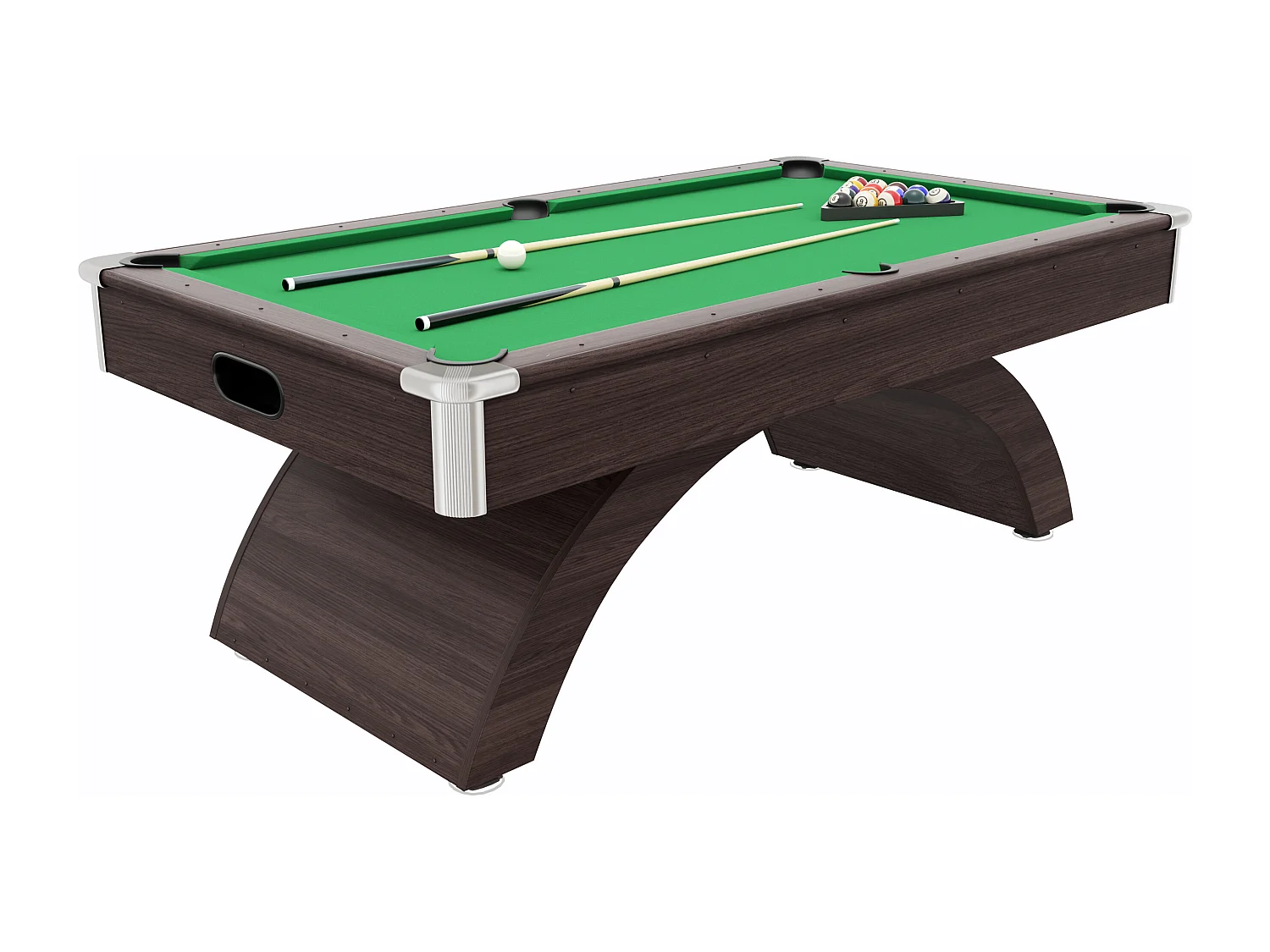 Stół bilardowy z automatycznym powrotem bil - 213.4 x 120.6 x 81.3 cm - Ciemny naturalny i zielony - JACKSON