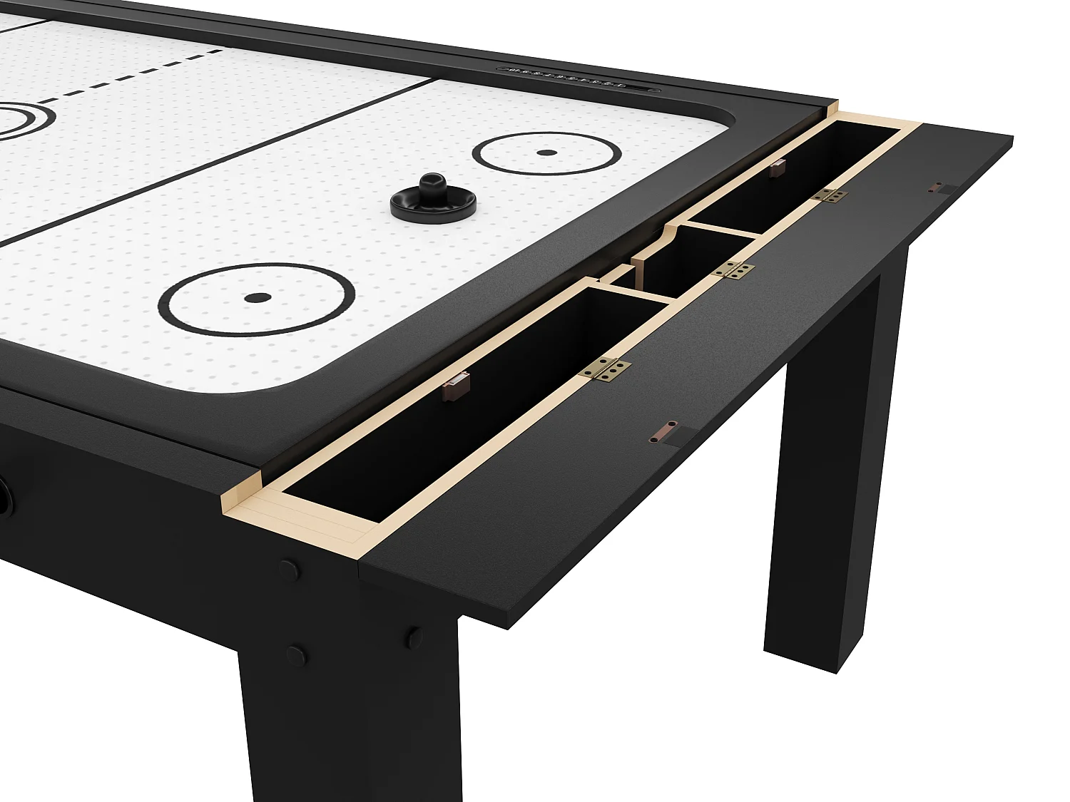 Table transformable 4 en 1 - Billard & Ping-pong & Air hockey - Noir - 213 x 121 x 81.2 cm - GRAYSON